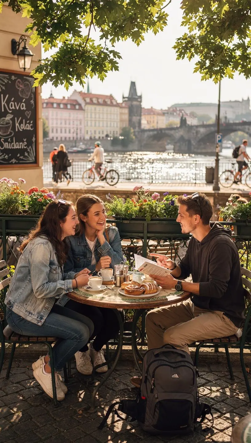 Místní obyvatel ukazující návštěvníkům tradiční české zvyky.