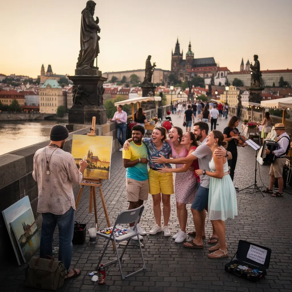 Turista používající mapu k orientaci ve starobylých uličkách.